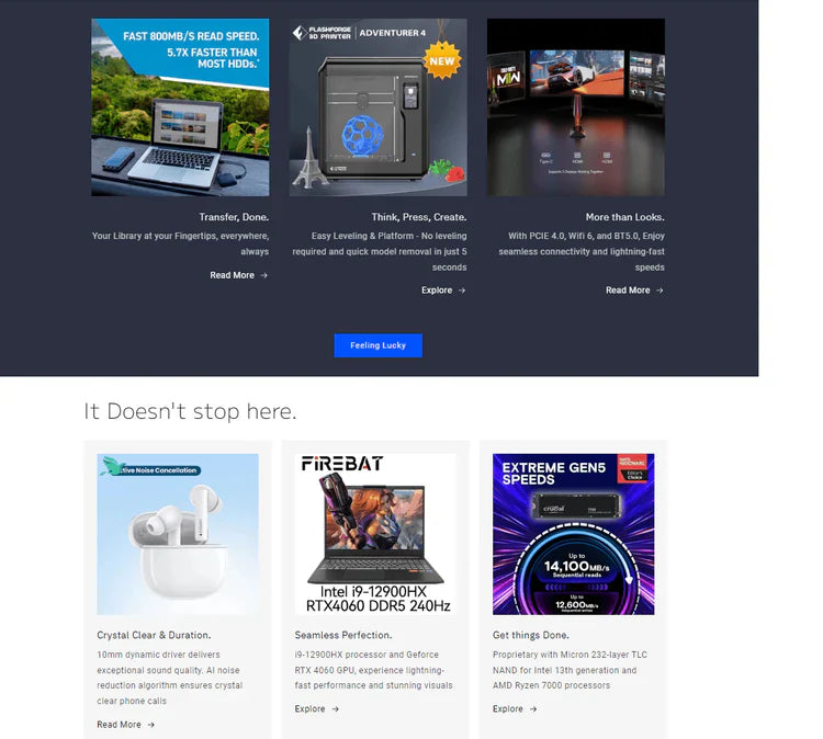 A collection of premium tech products and home appliances with an 'Editor's Choice' label.