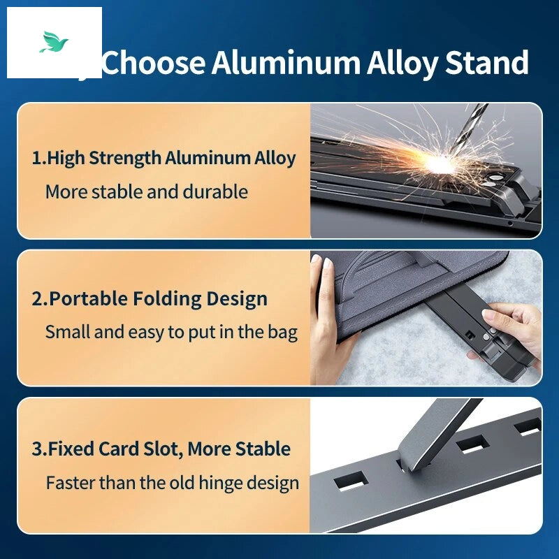 Adjustable Aluminum Laptop Stand - Portable & Non-slip