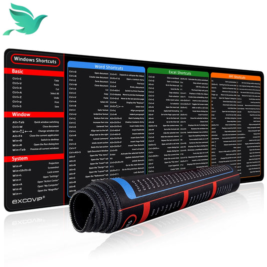 Alfombrilla de ratón grande con accesos directos de Office: Excel, Powerpoint y Word | Swiftwintek