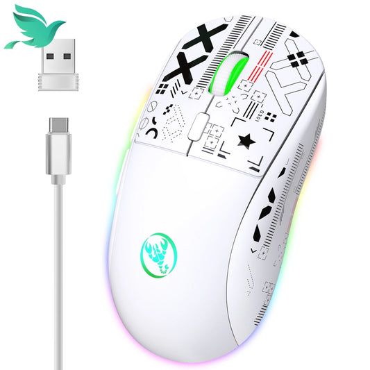 Souris de jeu RVB sans fil HXSJ T90 | 3600 DPI 11 modes d'éclairage RVB | Swiftwintek