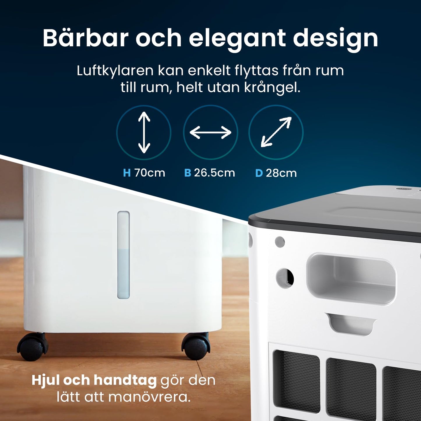 Pro Breeze 5L Portable Air Cooler with 4 Operating Modes, 3 Fan Speeds, LED Display and Remote Control, High Efficiency Evaporative Air Cooler with Built-in Timer and Automatic Oscillation