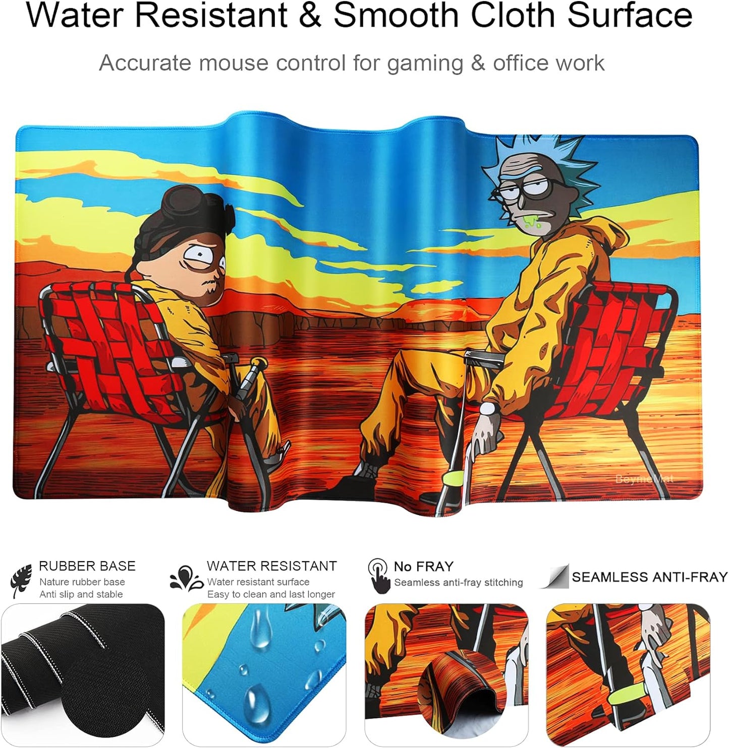 Gaming Mouse Pad/Mat Large Desk Mat Computer Desk Pad Keyboard Mat for Desktop Laptop Work Gaming Office Home (9040 ricksitL15)