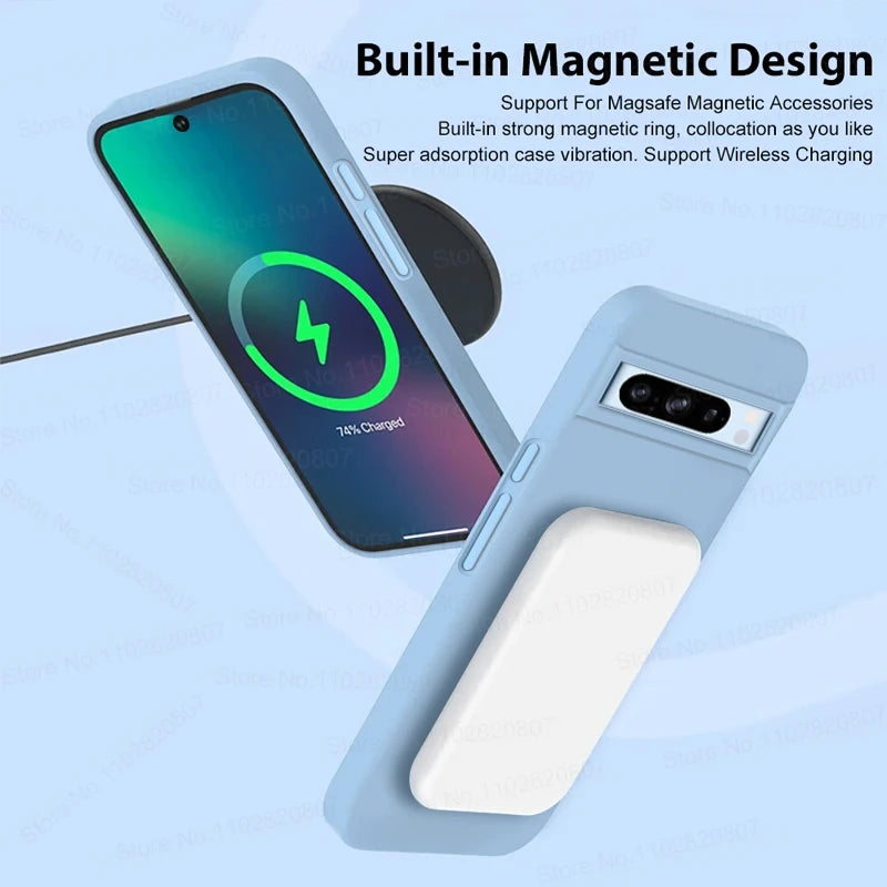 Swtek Essentials™ Magnetic Silicone Case for Google Pixel 8 / 7 / 6 Pro — MagSafe-Compatible Protection