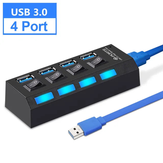 Multi USB Hub 3.0 | USB Splitter with Power Adapter | Swiftwintek