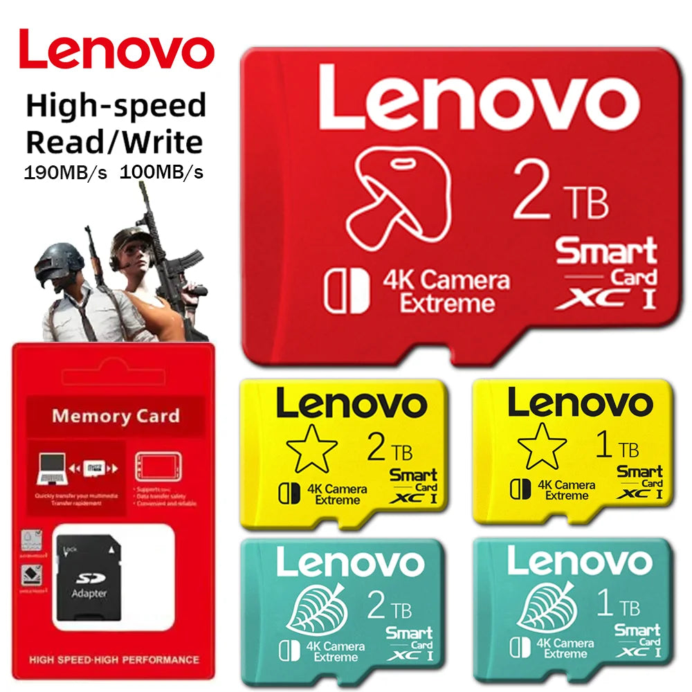 Lenovo 2TB, 1TB, 512GB, 256GB, 128GB Micro SD & TF Memory Cards for Nintendo Switch & PS5