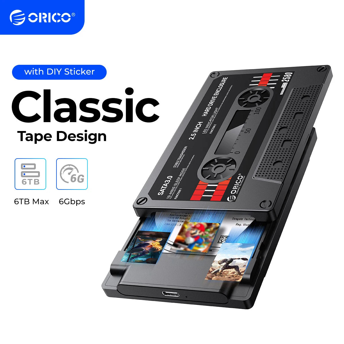 ORICO 2.5'' HDD Enclosure SATA to USB3.0 External Hard Drive Case