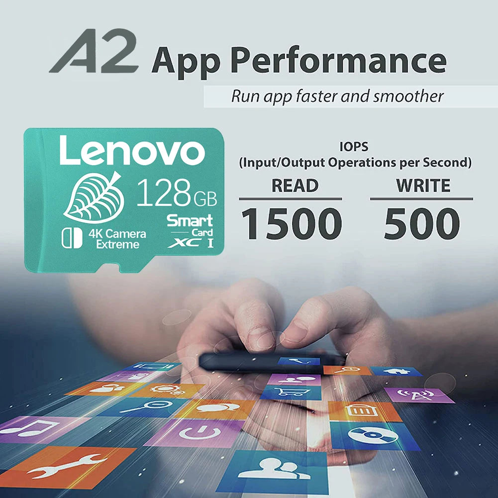 Lenovo 2TB, 1TB, 512GB, 256GB, 128GB Micro SD & TF Memory Cards for Nintendo Switch & PS5