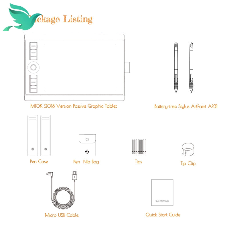 GAOMON M10K Graphic Tablet - 8192 Level Pen Pressure