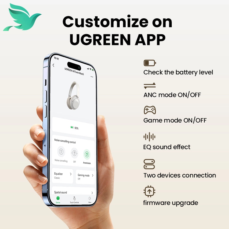 UGREEN HiTune Max5 Hybrid Active Noise Cancelling Headphones