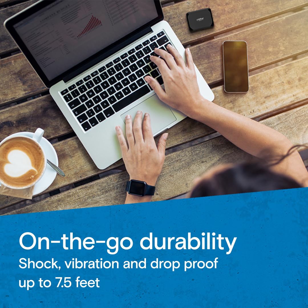 Crucial X9 1TB Portable External SSD - Up to 1050MB/s - Works with PlayStation, Xbox, PC and Mac - USB-C 3.2 - CT1000X9SSD902