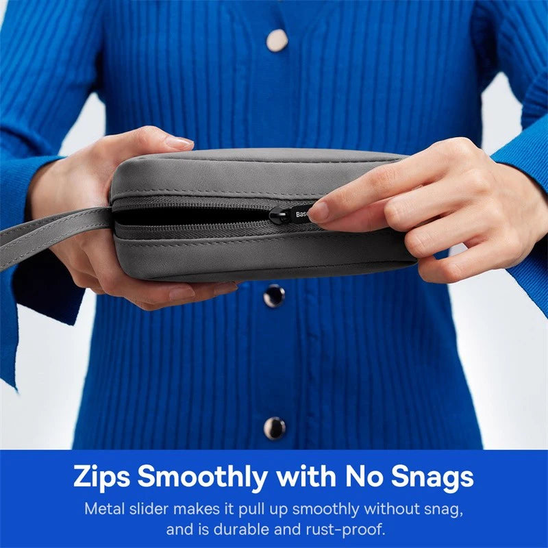 Estuche organizador de dispositivos electrónicos Baseus EasyJourney para iPhone 15/14 Pro Max: estuche con cremallera para guardar cables, cargadores y accesorios