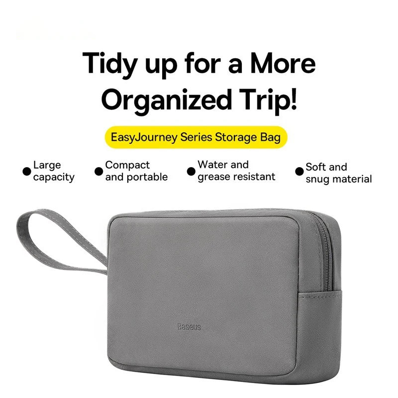 Estuche organizador de dispositivos electrónicos Baseus EasyJourney para iPhone 15/14 Pro Max: estuche con cremallera para guardar cables, cargadores y accesorios