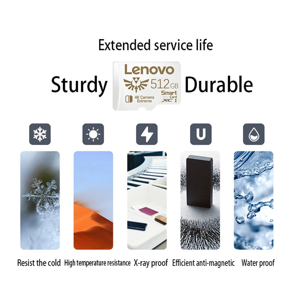 Lenovo 2TB, 1TB, 512GB, 256GB, 128GB Micro SD & TF Memory Cards for Nintendo Switch & PS5