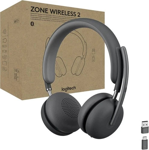 Logitech Zone Wireless 2 UC Wireless Headset (981-001310) – Graphite