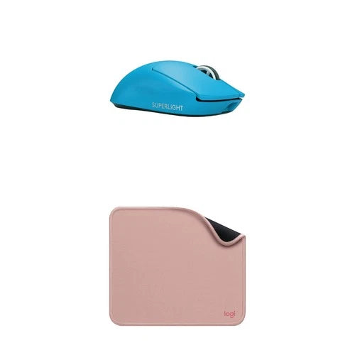 Logitech Pro Wireless Bundle: PRO X SUPERLIGHT 2 + Studio Pad - Cyan & Rose